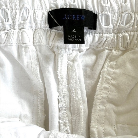 NWT J. Crew Pull-On Easy Pant White Eyelet - Picture 11 of 12